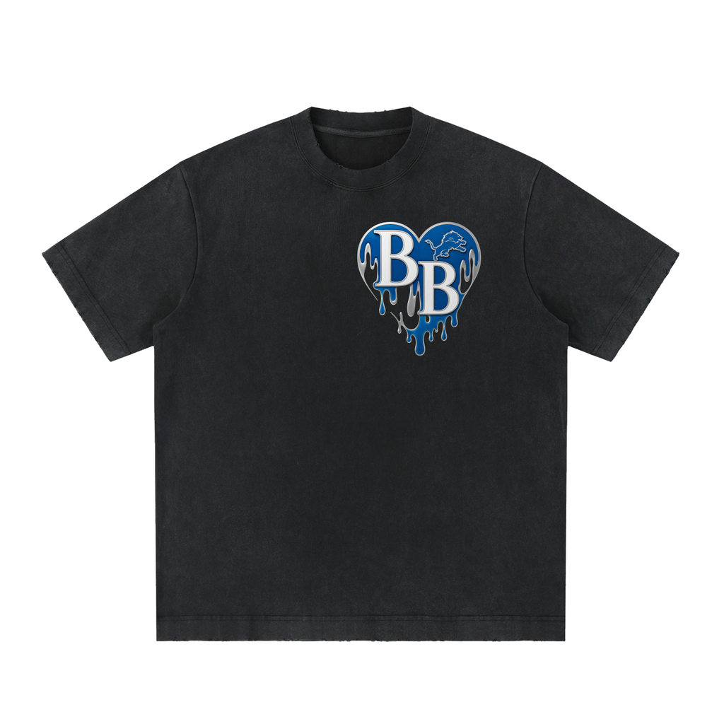 Vintage Washed Frayed DETROIT LIONS TEE