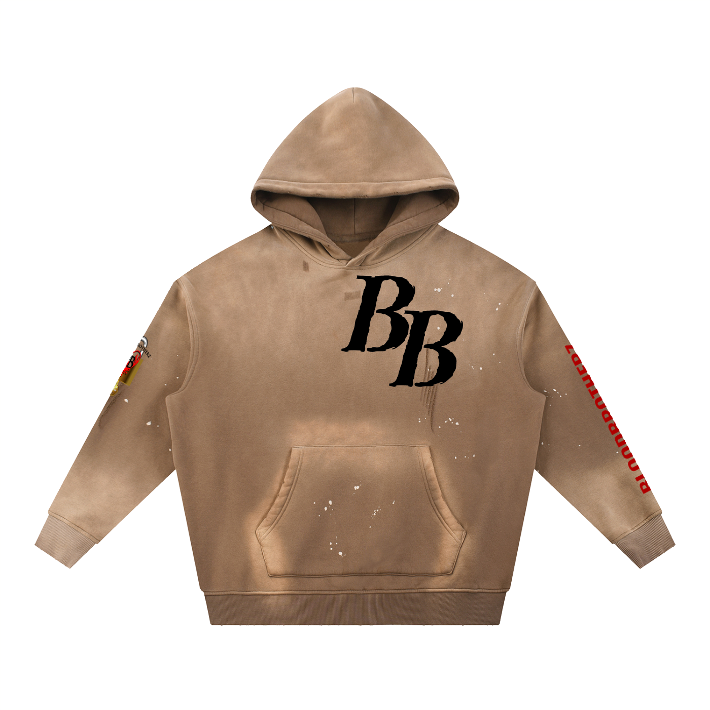 Vintage Washed Frayed Fleece Hoodie