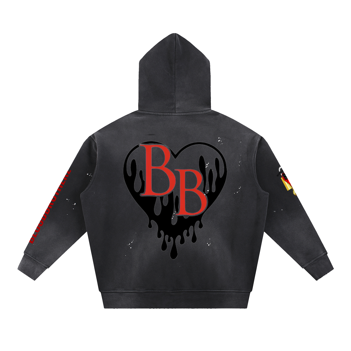 Vintage Washed Frayed Fleece Hoodie