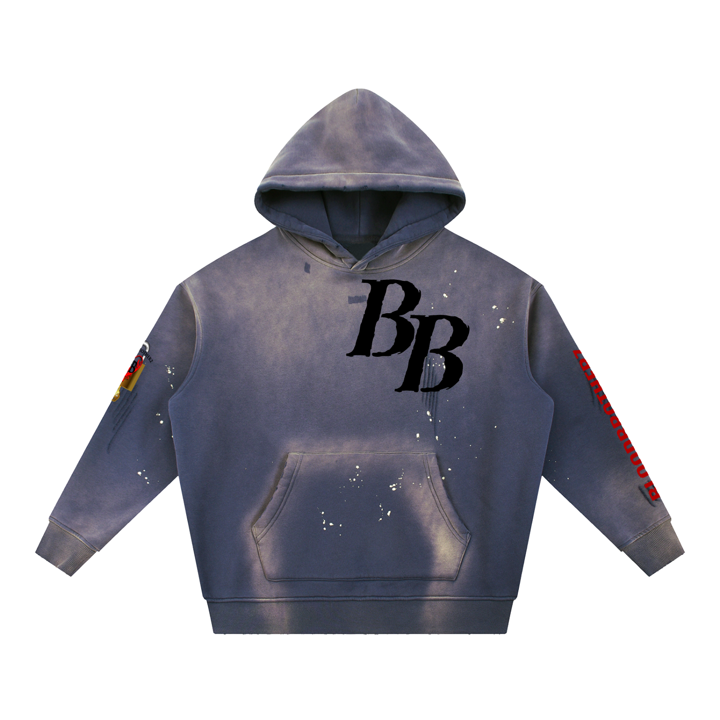 Vintage Washed Frayed Fleece Hoodie