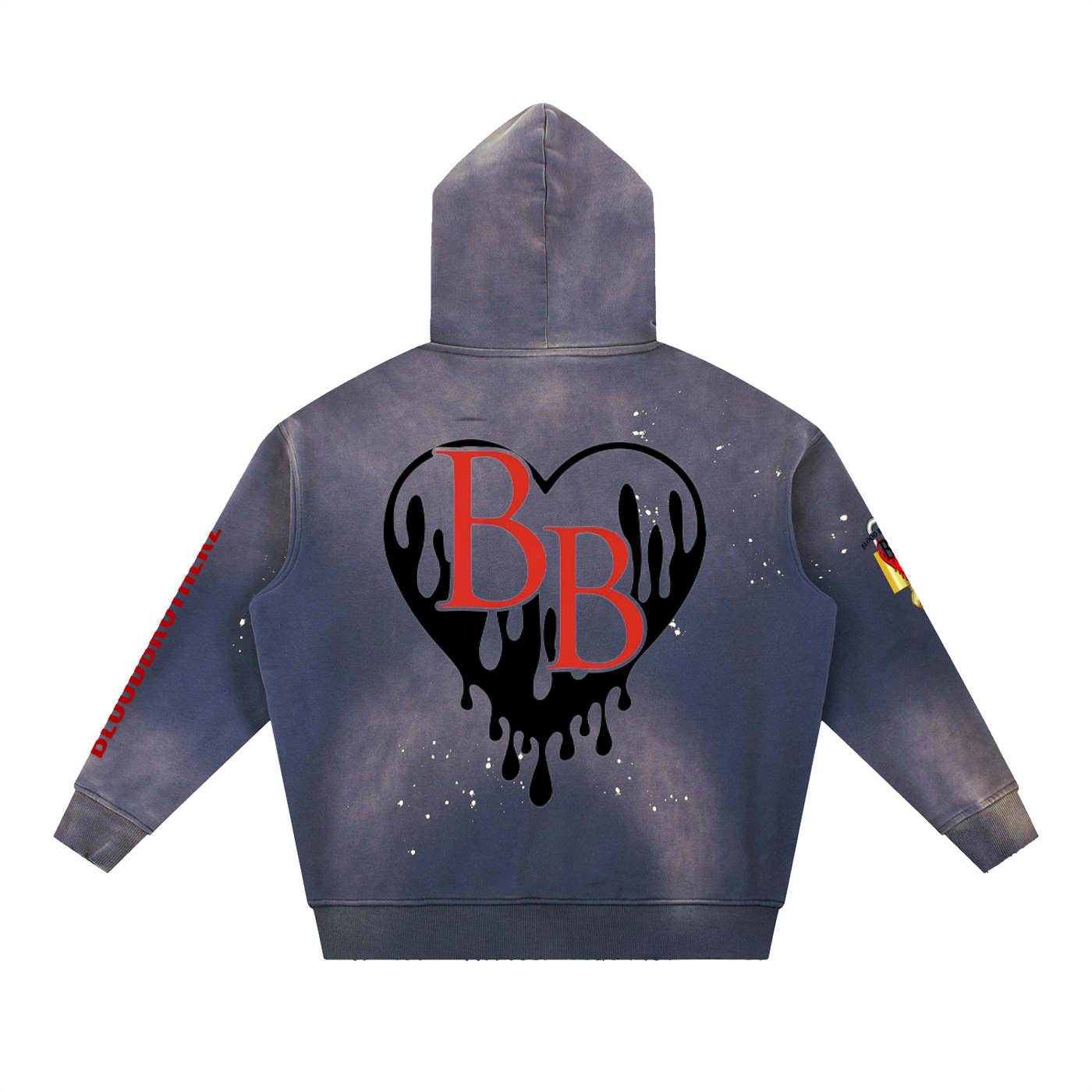 Vintage Washed Frayed Fleece Hoodie